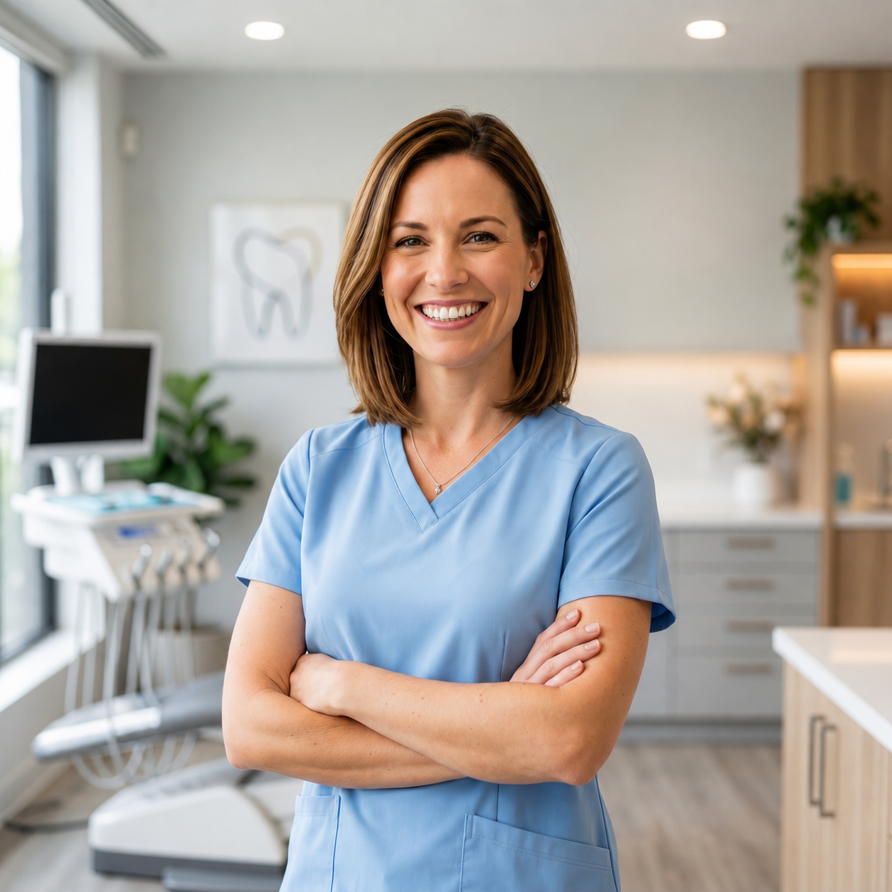 A patient being welcomed at Smile Zone Dental